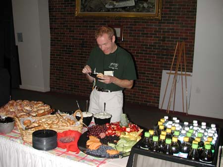 Jamie Krulikowski takes in some treats during a morning snack break.