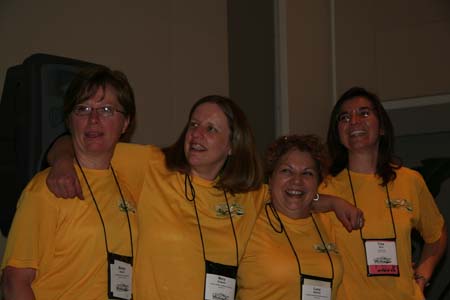 The Loomis Ladies (Marge Bauer, Mary Gutwein, Lucy McKain, and Tina Rice) taking a bow for the audience.